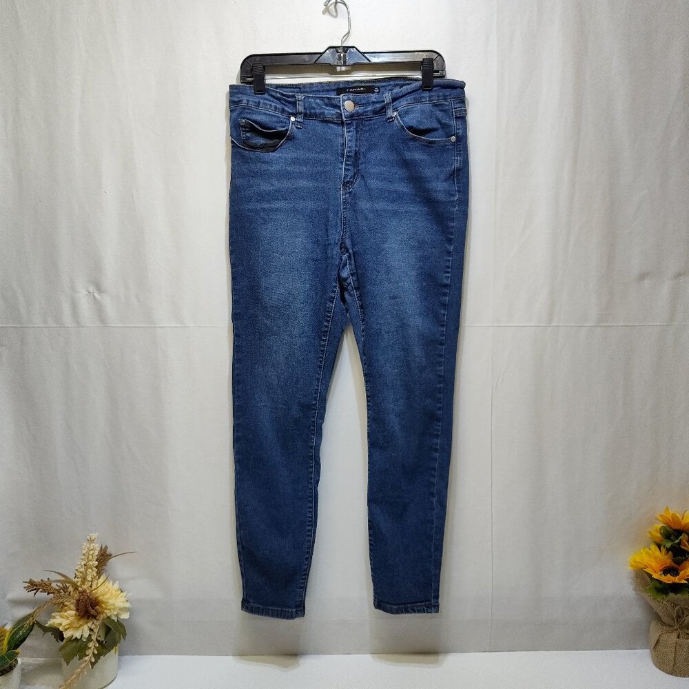 Tahari Kelly Mid-Rise Skinny Jean 14W Stretch Fit Comfortable Cotton Blend Denim